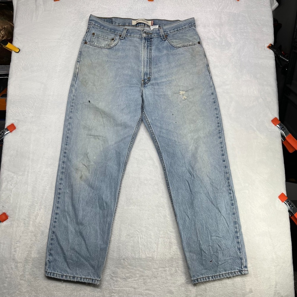 Levi's 550 Relaxed Fit Jeans Men's Blue Denim Cotton Distressed Zip Fly - 36X29